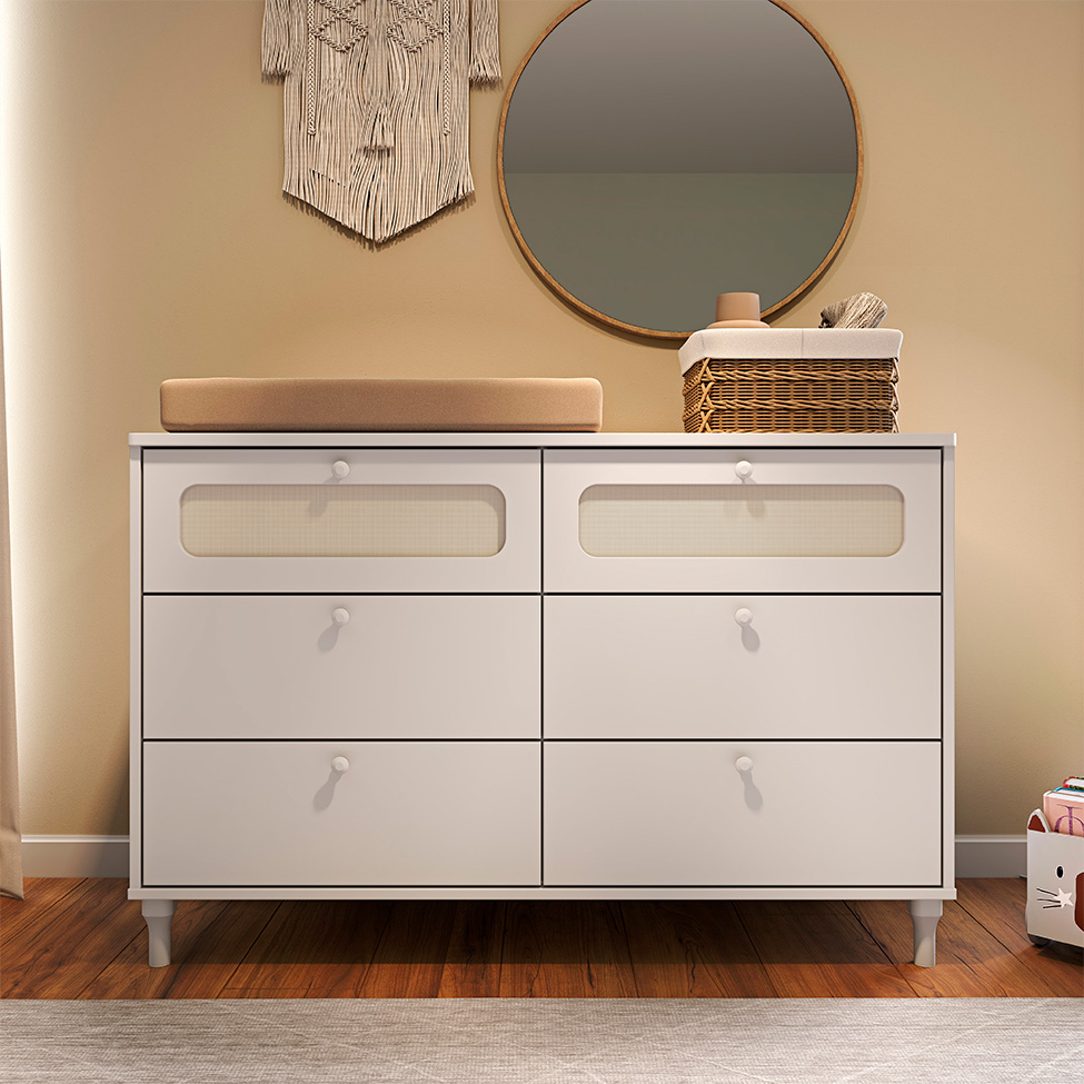 Cômoda Infantil com Tela Fofura 6 GV Branco