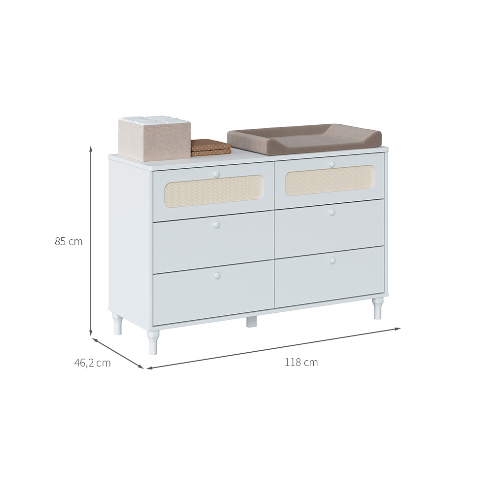 Cômoda Infantil com Tela Fofura 6 GV Branco
