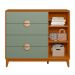 Cômoda Ipê 1 Porta 4 Gavetas Cinamomo e Sálvia