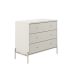 Cômoda Jasper 3 Gavetas Off White e Champanhe