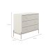 Cômoda Jasper 3 Gavetas Off White e Champanhe