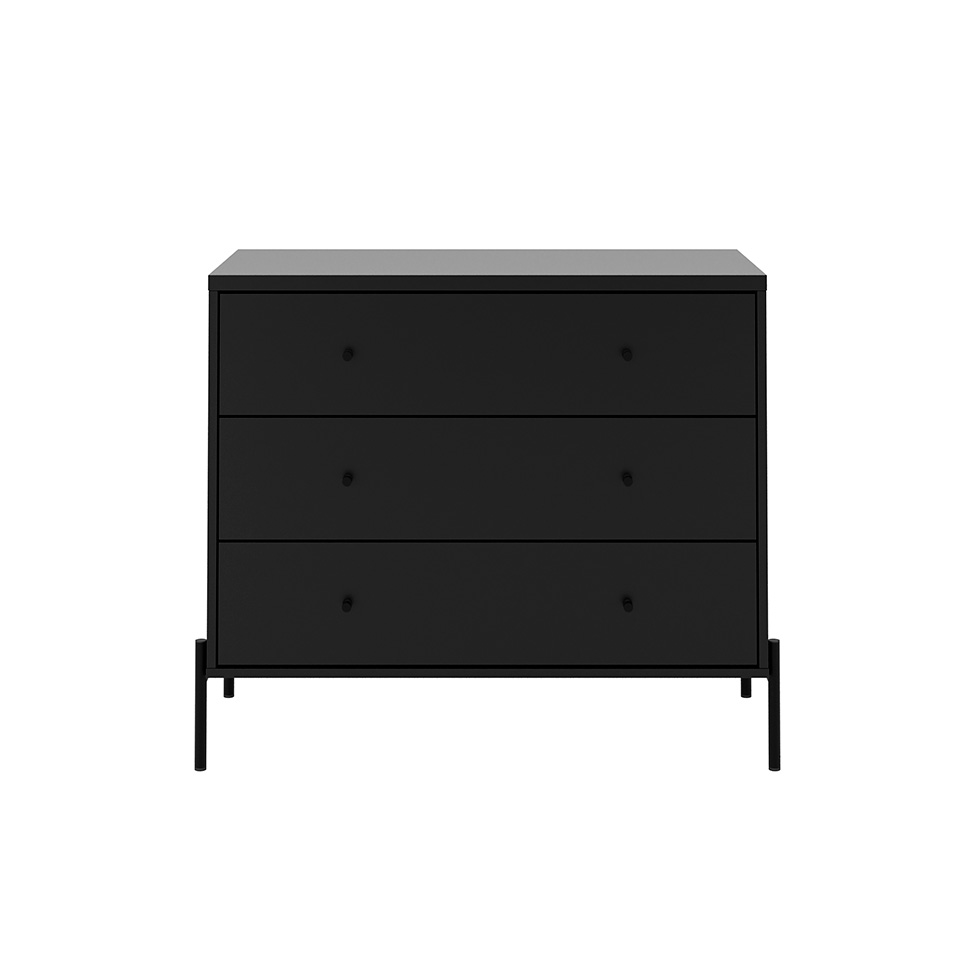 Cômoda Jasper 3 Gavetas Preta