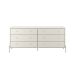 Cômoda Jasper 6 Gavetas Off White e Champanhe