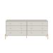 Cômoda Jasper 6 Gavetas Off White e Dourada