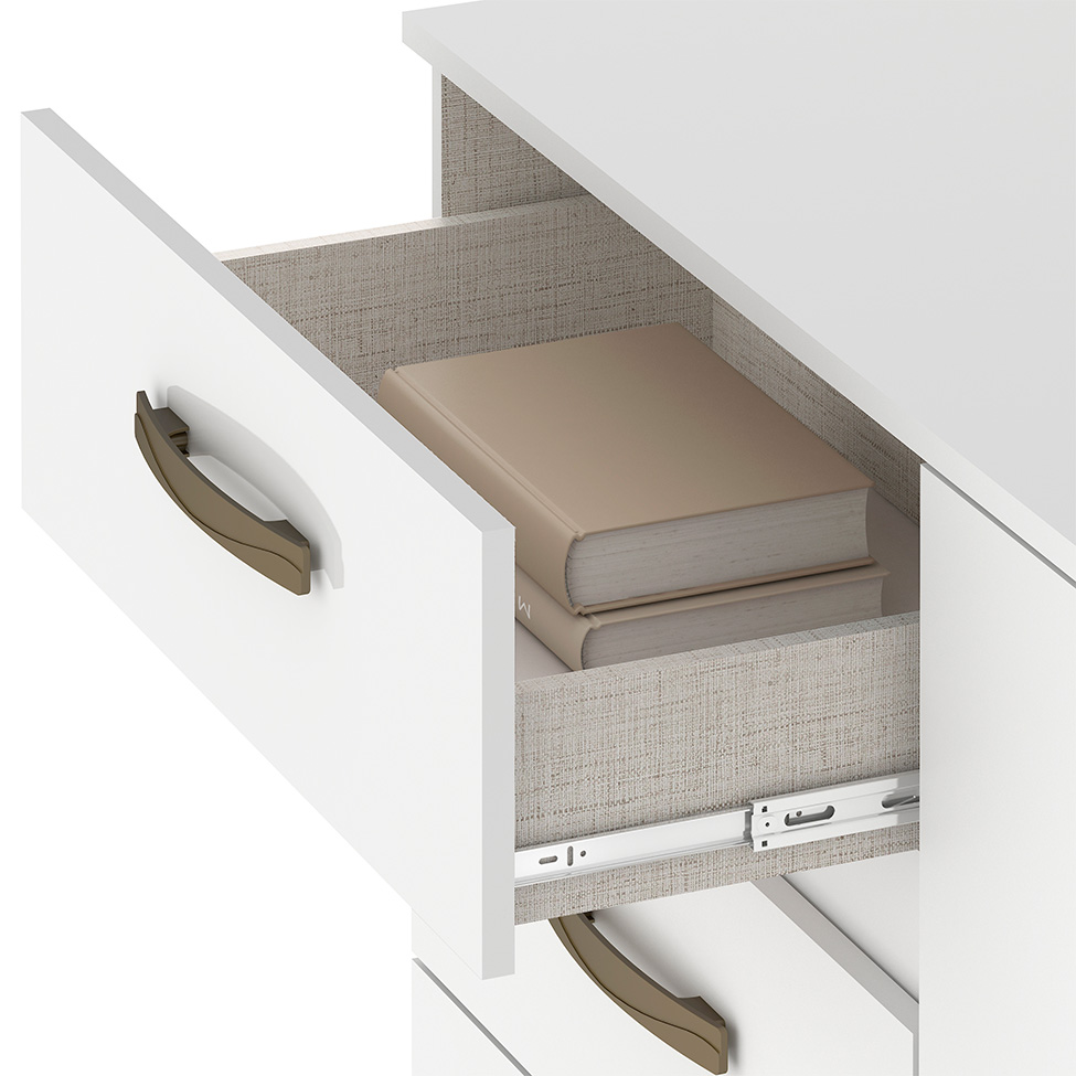 Cômoda Leme 1 Porta 4 Gavetas Branco