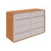 Cômoda Loop 8 Gavetas Amêndoa e Off White