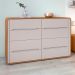 Cômoda Loop 8 Gavetas Amêndoa e Off White