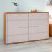 Cômoda Loop 8 Gavetas Amêndoa e Off White