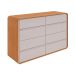 Cômoda Loop 8 Gavetas Amêndoa e Off White