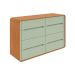 Cômoda Loop 8 Gavetas Amêndoa e Salvia
