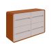 Cômoda Loop 8 Gavetas Frassino e Off White