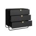 Cômoda Luna 3 Gavetas Preto e Dourado