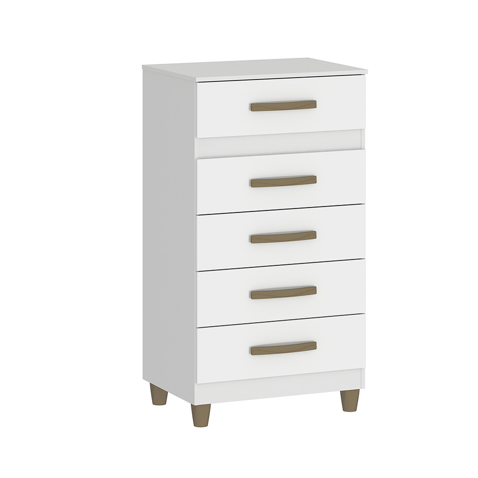 Cômoda Malta 5 Gavetas Branco
