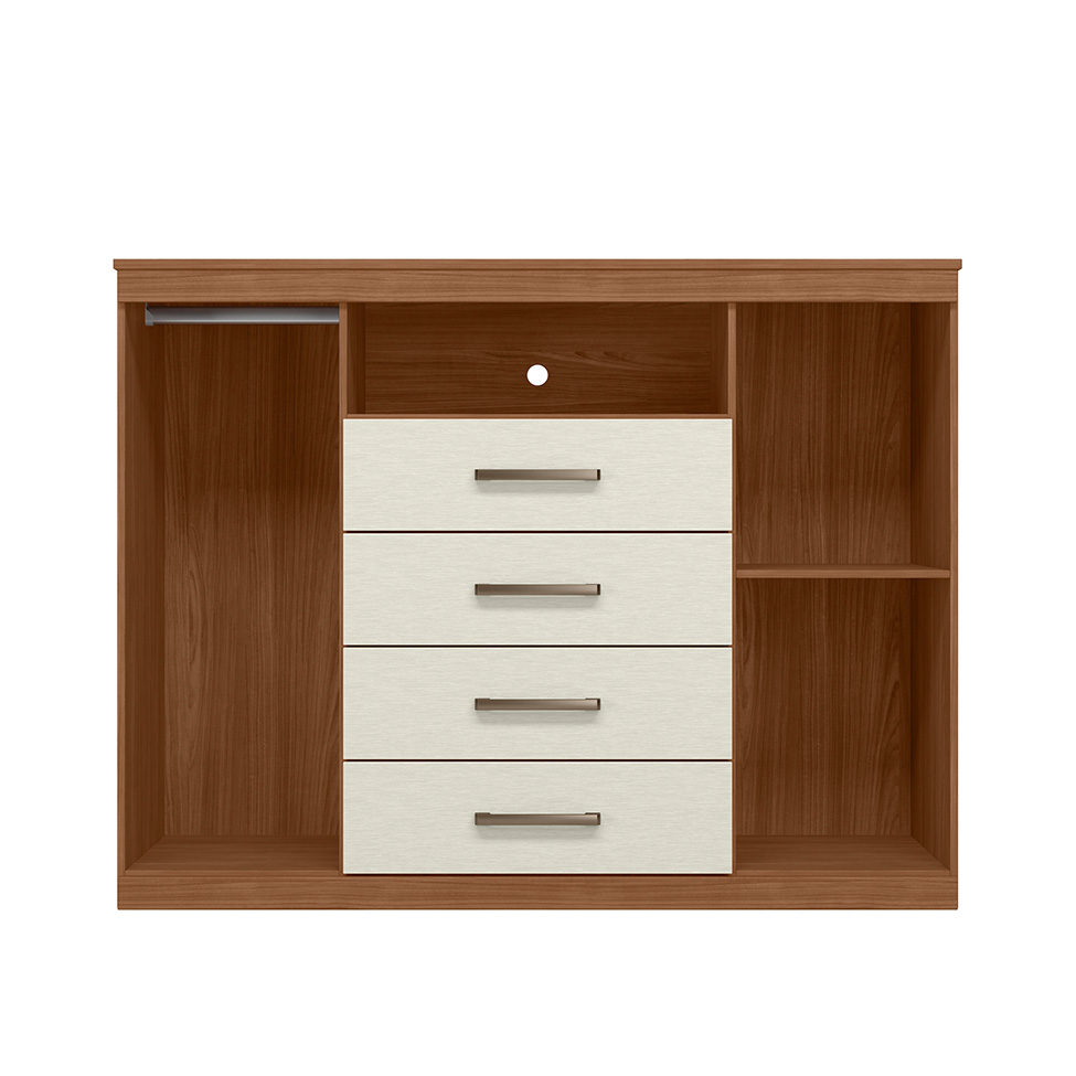 Cômoda Master 2 Portas 4 Gavetas Jabotá e Areia