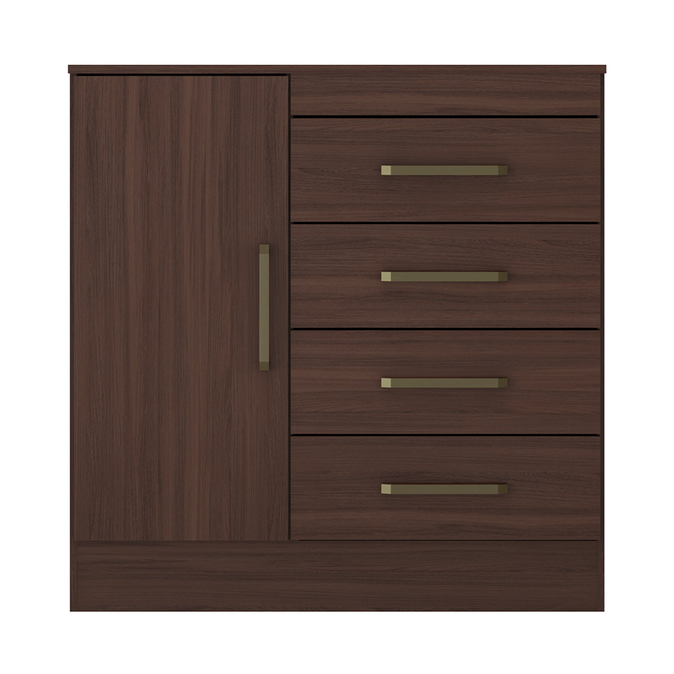 Cômoda Montevidéu 1 Porta 4 Gavetas Café