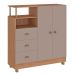 Cômoda Oasis 2 Portas 3 Gavetas Mel e Fendi