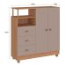 Cômoda Oasis 2 Portas 3 Gavetas Mel e Fendi