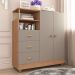 Cômoda Oasis 2 Portas 3 Gavetas Mel e Fendi