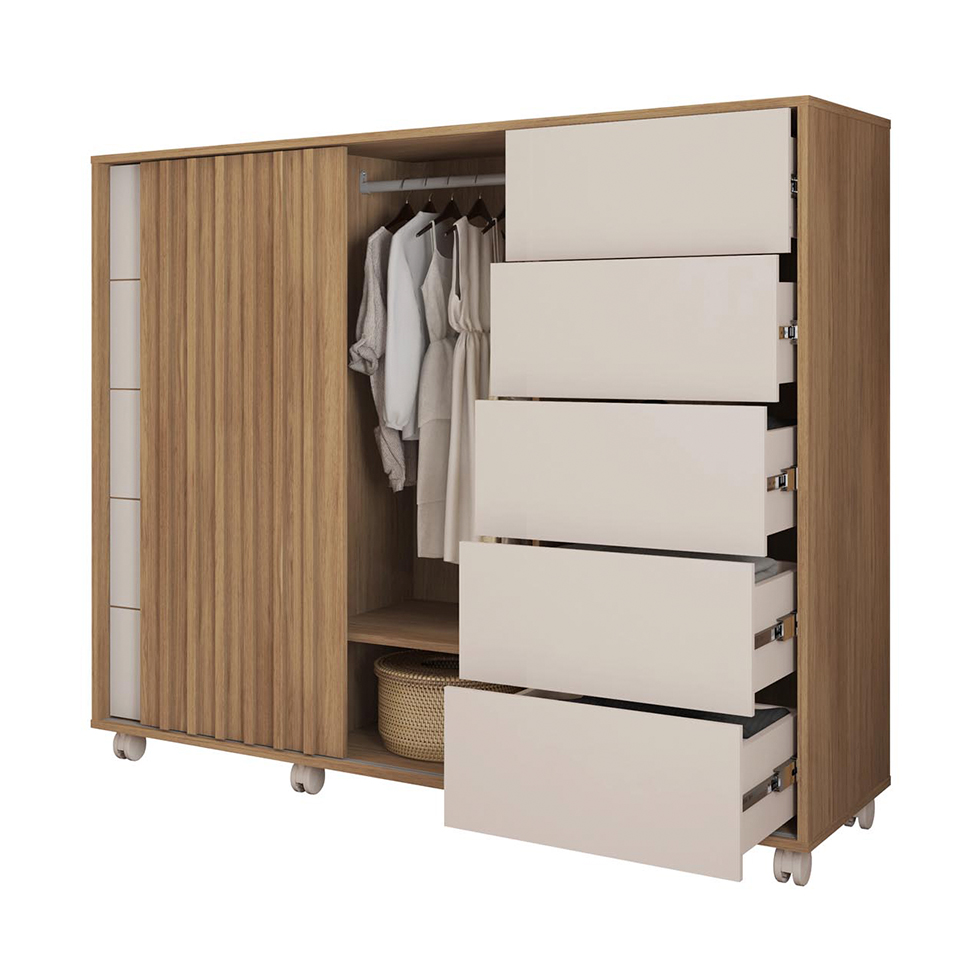 Cômoda Pegasus 2 PT 5 GV Buriti e Off White