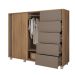 Cômoda Pegasus 2 Portas 5 Gavetas Buriti e Fendi