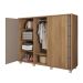 Cômoda Pegasus 2 Portas 5 Gavetas Buriti e Fendi
