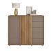 Cômoda Pegasus 2 Portas 5 Gavetas Buriti e Fendi