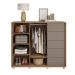 Cômoda Pegasus 2 Portas 5 Gavetas Buriti e Fendi