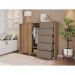 Cômoda Pegasus 2 Portas 5 Gavetas Buriti e Fendi