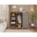 Cômoda Pegasus 2 Portas 5 Gavetas Buriti e Fendi