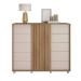 Cômoda Pegasus 2 Portas 5 Gavetas Buriti e Off White