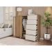 Cômoda Pegasus 2 Portas 5 Gavetas Buriti e Off White