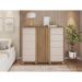 Cômoda Pegasus 2 Portas 5 Gavetas Buriti e Off White