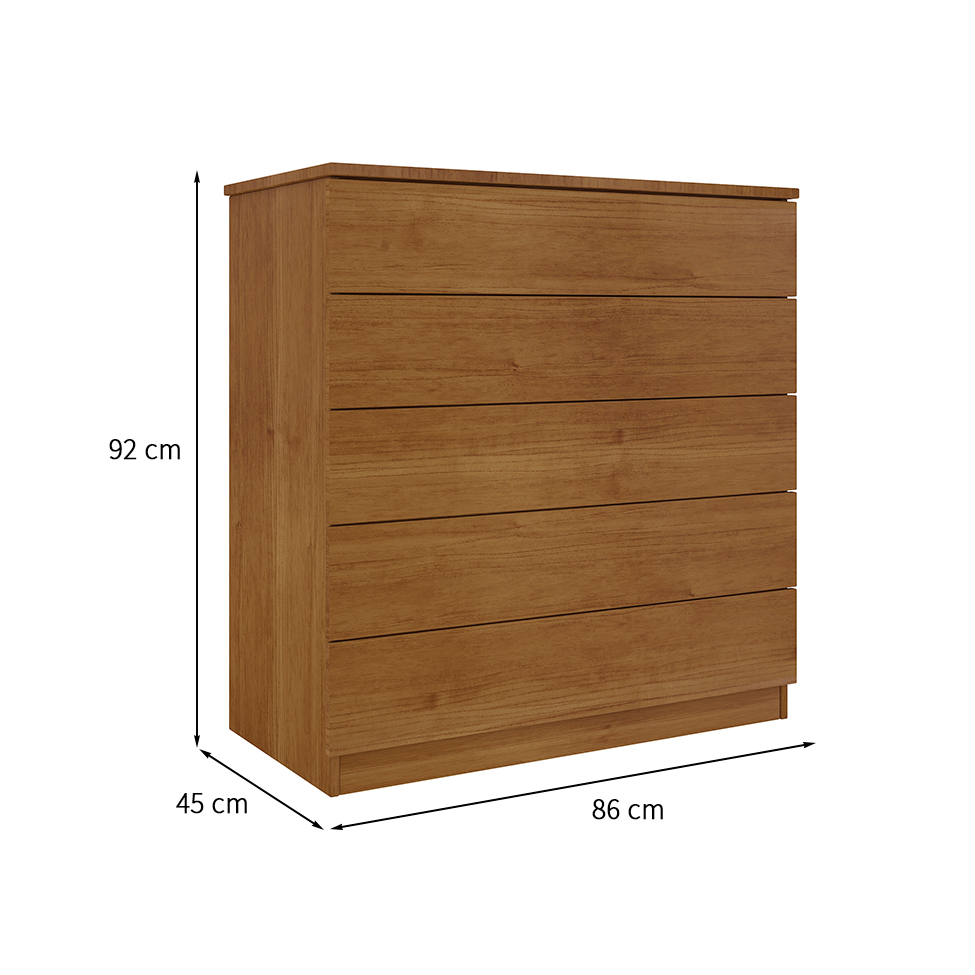 Cômoda Premium 5 Gavetas Cinamomo