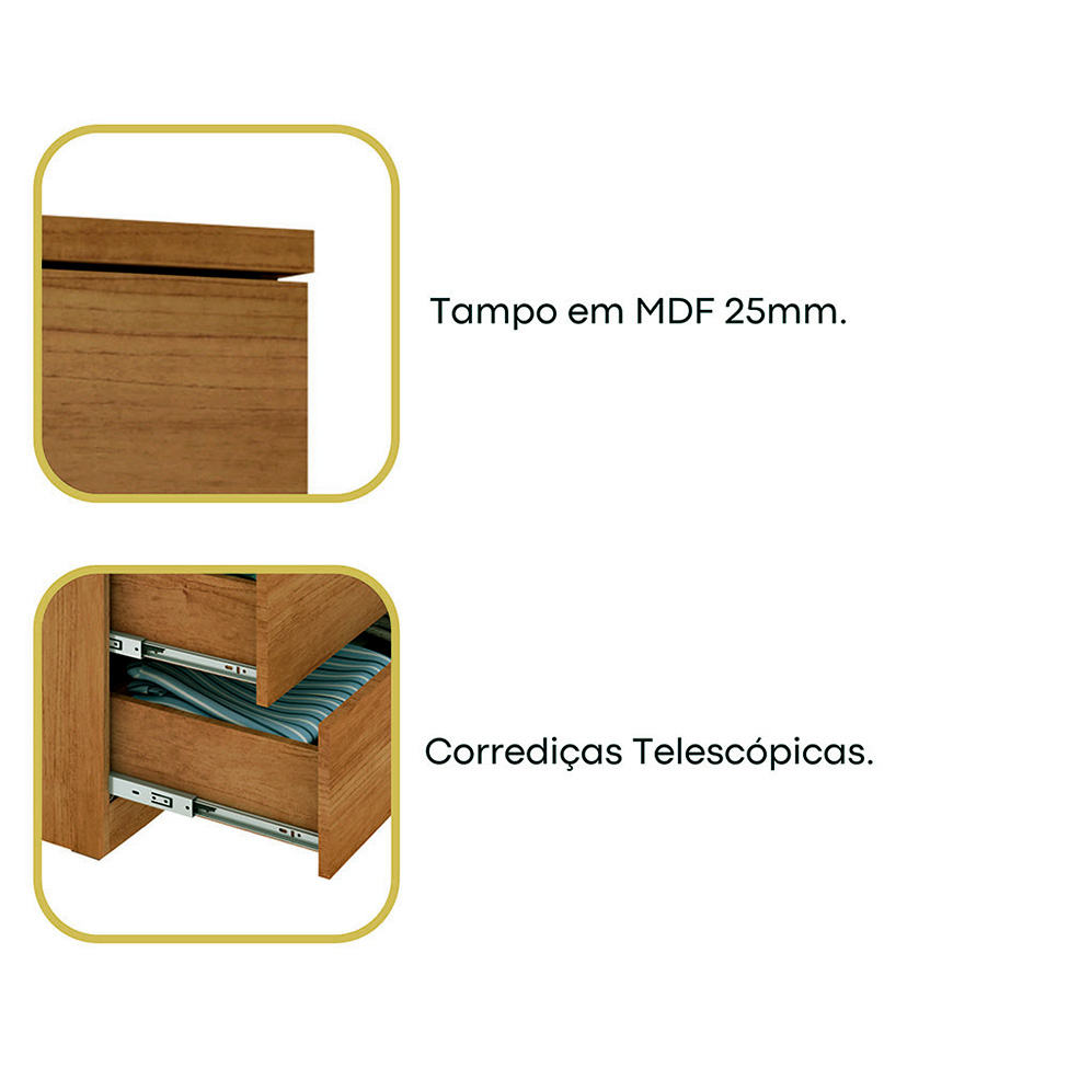 Cômoda Premium 5 Gavetas Cinamomo