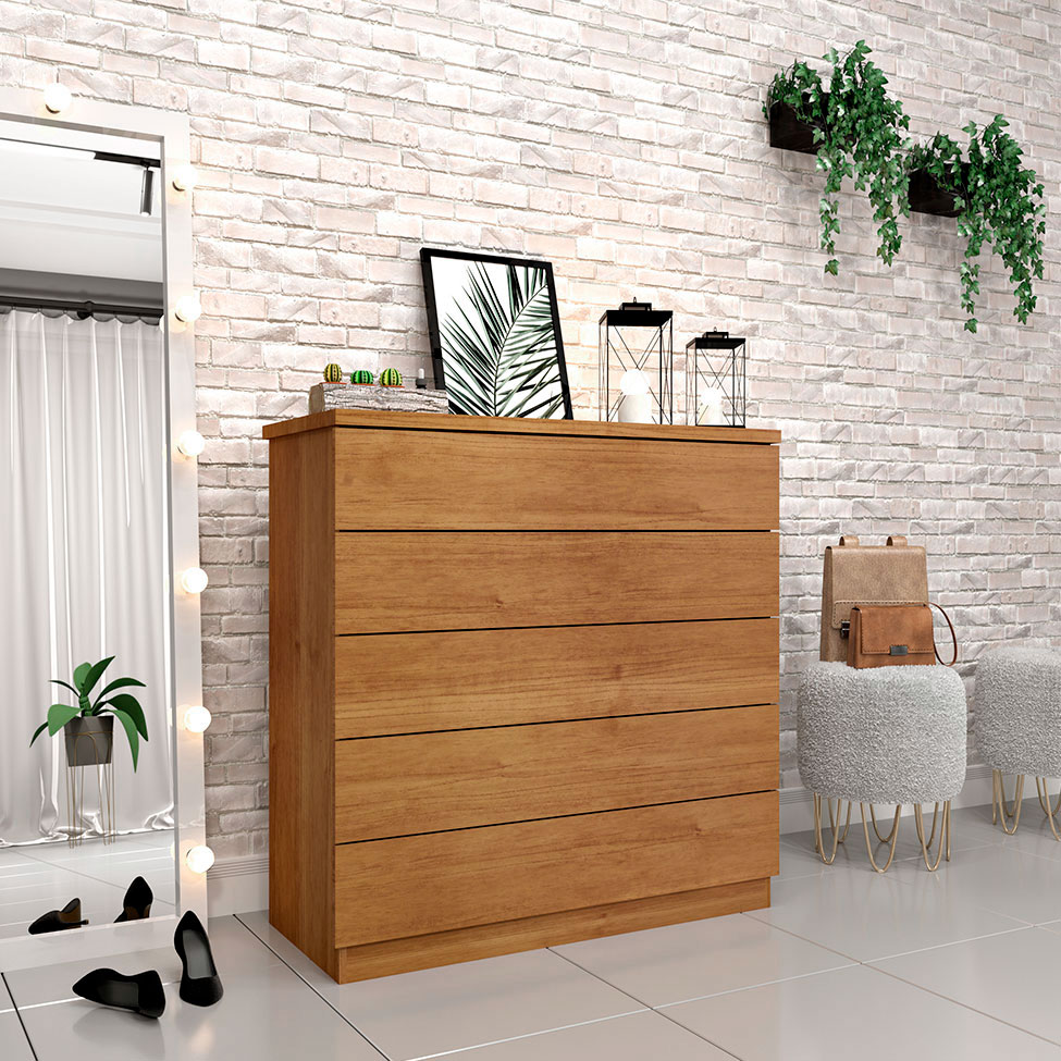 Cômoda Premium 5 Gavetas Cinamomo
