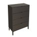 Cômoda Queens 4 Gavetas Preta 76 cm