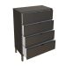 Cômoda Queens 4 Gavetas Preta 76 cm