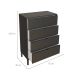 Cômoda Queens 4 Gavetas Preta 76 cm