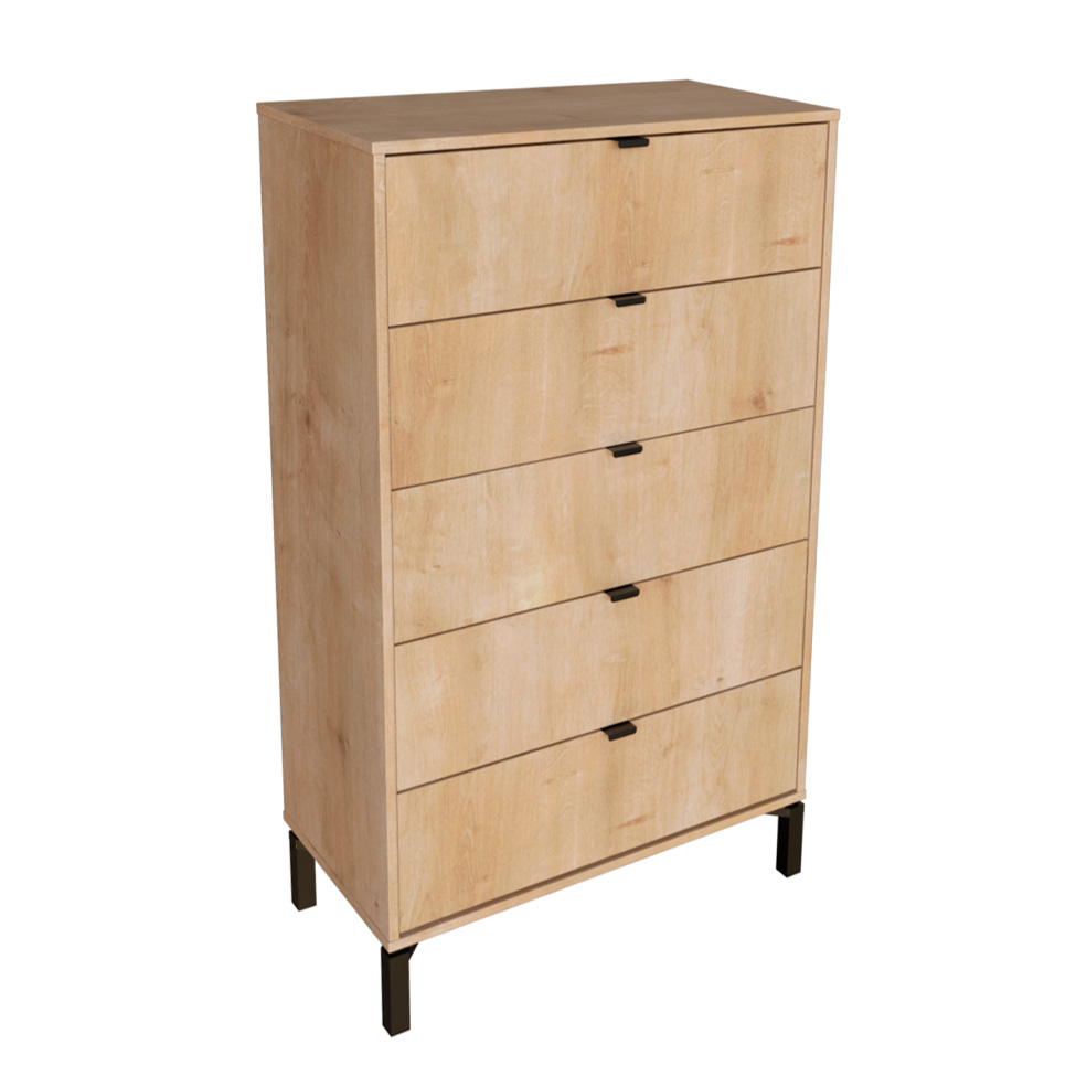 Cômoda Queens 5 Gavetas Amadeirada 76 cm