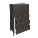 Cômoda Queens 5 Gavetas Preta 76 cm