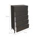 Cômoda Queens 5 Gavetas Preta 76 cm