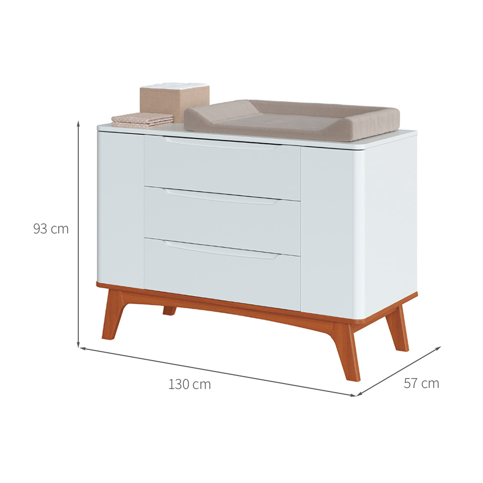 Cômoda Sambalele 2 Portas 3 Gavetas Branca