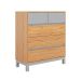 Cômoda Square 5 Gavetas Madeira Maciça Natural Pine e Cool Grey
