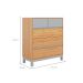 Cômoda Square 5 Gavetas Madeira Maciça Natural Pine e Cool Grey