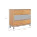 Cômoda Square 6 Gavetas Madeira Maciça Natural Pine e Cool Grey