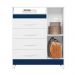 Cômoda Turquesa Flex 1 Porta 4 Gavetas Branco