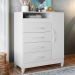 Cômoda Turquesa Flex 1 Porta 4 Gavetas Branco