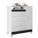 Cômoda Turquesa Flex 1 Porta 4 Gavetas Branco