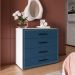 Cômoda Valência 4 Gavetas Azul e Branca