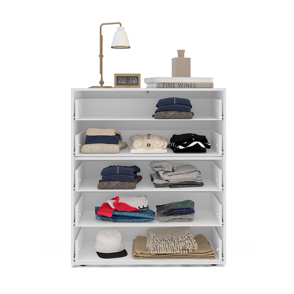 Cômoda Valência 5 Gavetas Creme e Branca